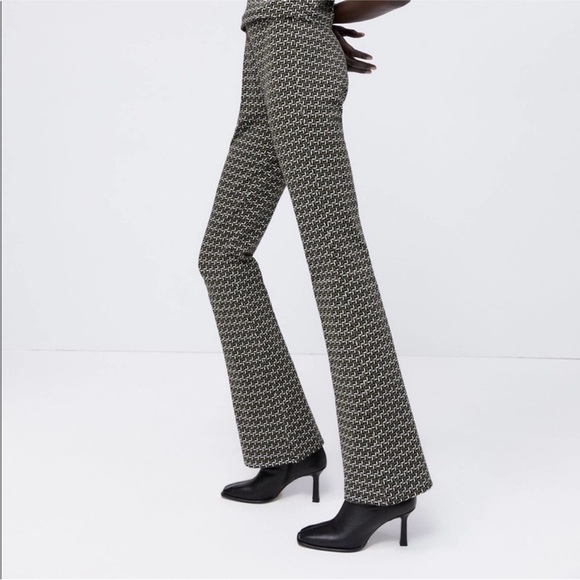 Zara Pants - ZARA JACQUARD PANTS BLACK / SAND